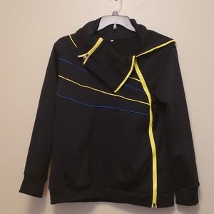 Fun asymmetrical zipper sweatshirt/jacket